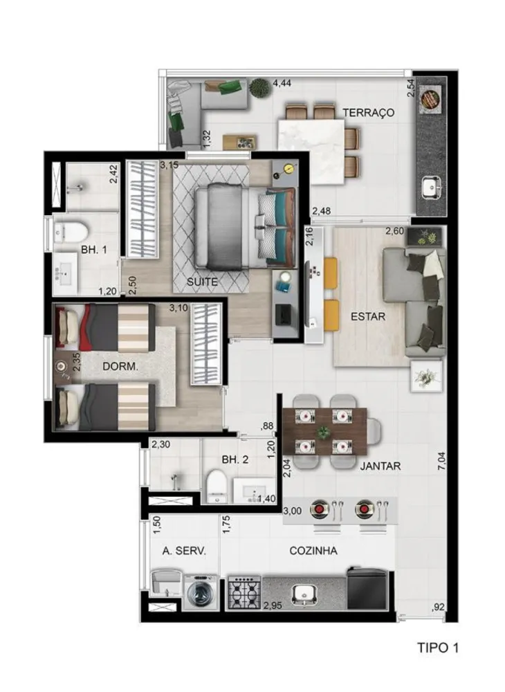 Apartamento, 2 quartos, 67 m² - Foto 4