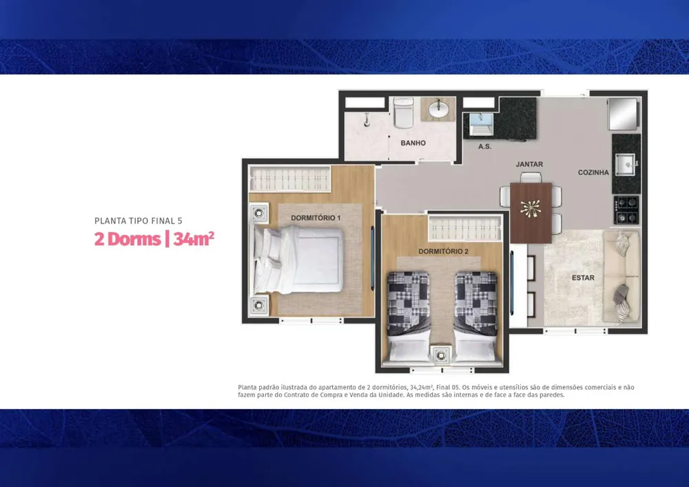 Apartamento, 2 quartos, 37 m² - Foto 3