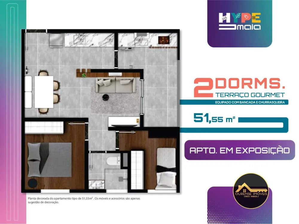 Apartamento, 2 quartos, 51 m² - Foto 1