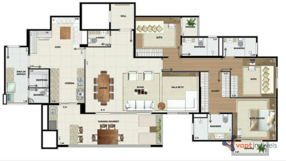 Apartamento, 3 quartos, 154 m² - Foto 3