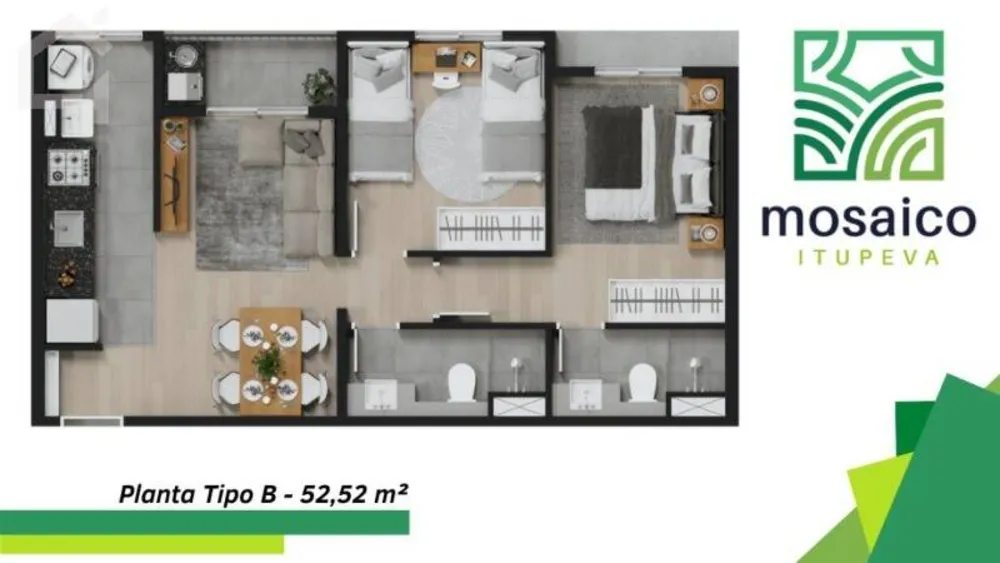 Apartamento, 2 quartos, 52 m² - Foto 8
