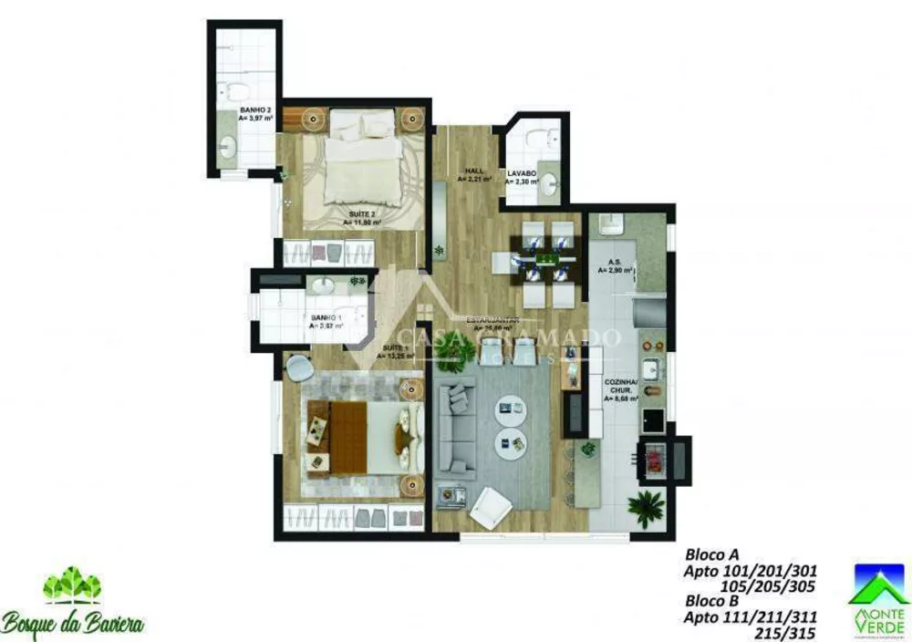 Apartamento, 1 quarto, 77 m² - Foto 2