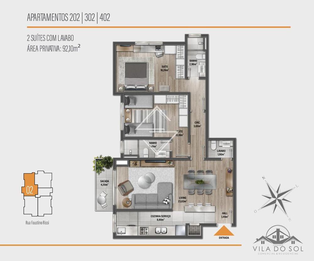 Apartamento, 2 quartos, 92 m² - Foto 8