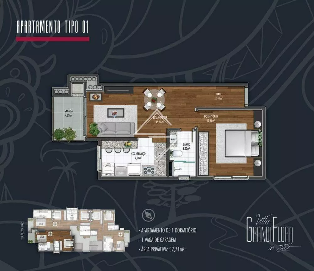Apartamento, 1 quarto, 68 m² - Foto 3