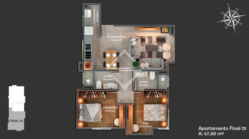 Apartamento, 2 quartos, 67 m² - Foto 4
