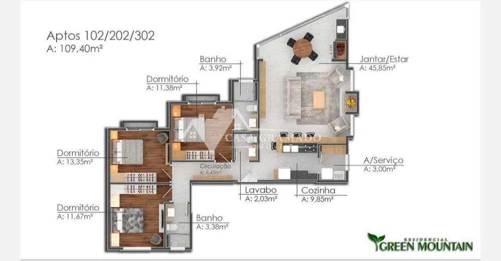 Apartamento, 3 quartos, 107 m² - Foto 19