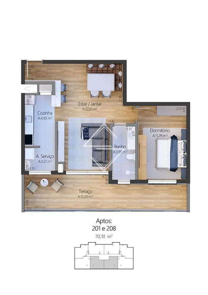 Apartamento, 1 quarto, 54 m² - Foto 15