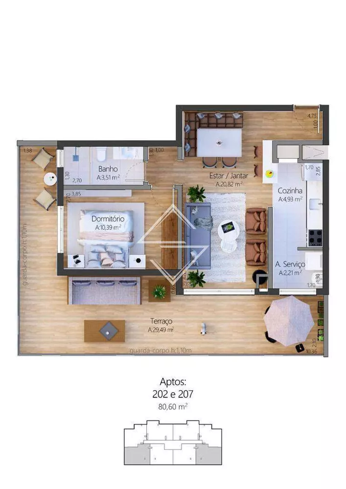 Apartamento, 1 quarto, 54 m² - Foto 4