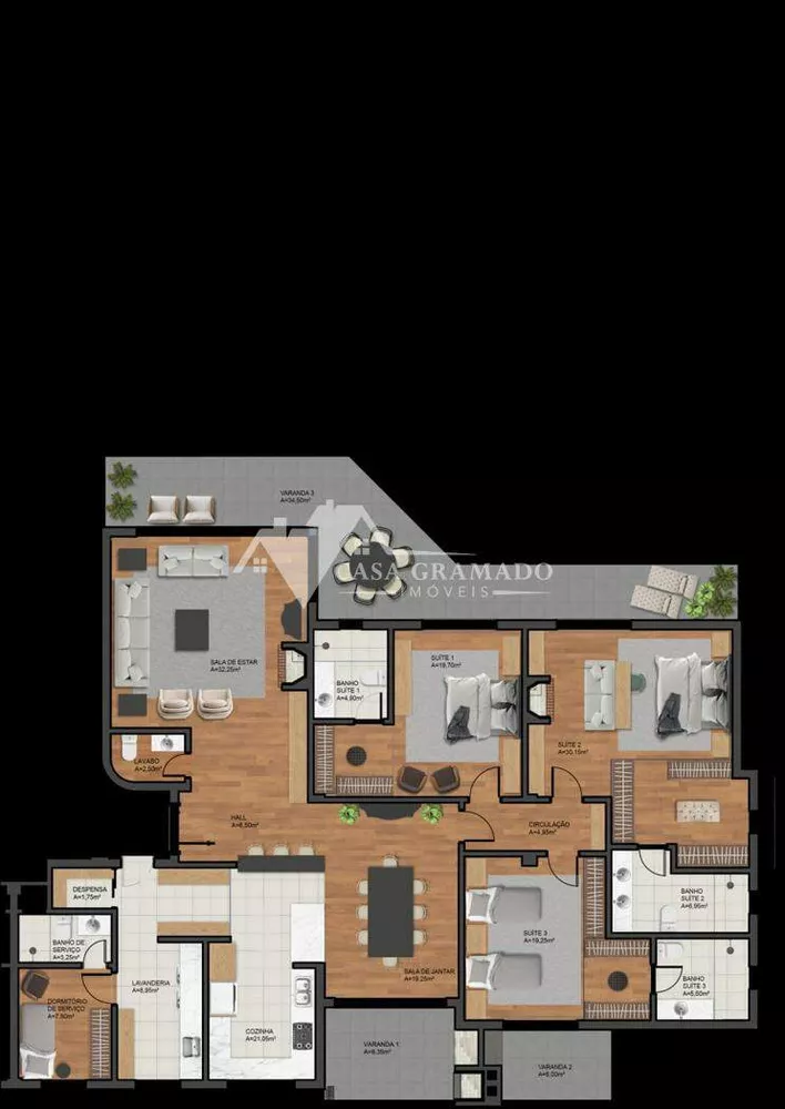 Apartamento, 3 quartos, 231 m² - Foto 1