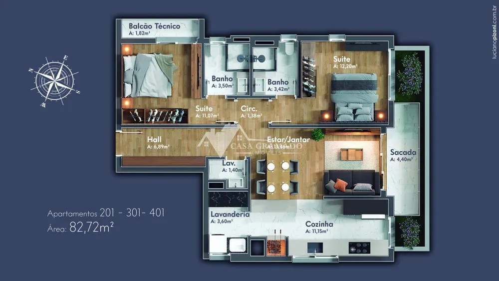 Apartamento, 1 quarto, 49 m² - Foto 35
