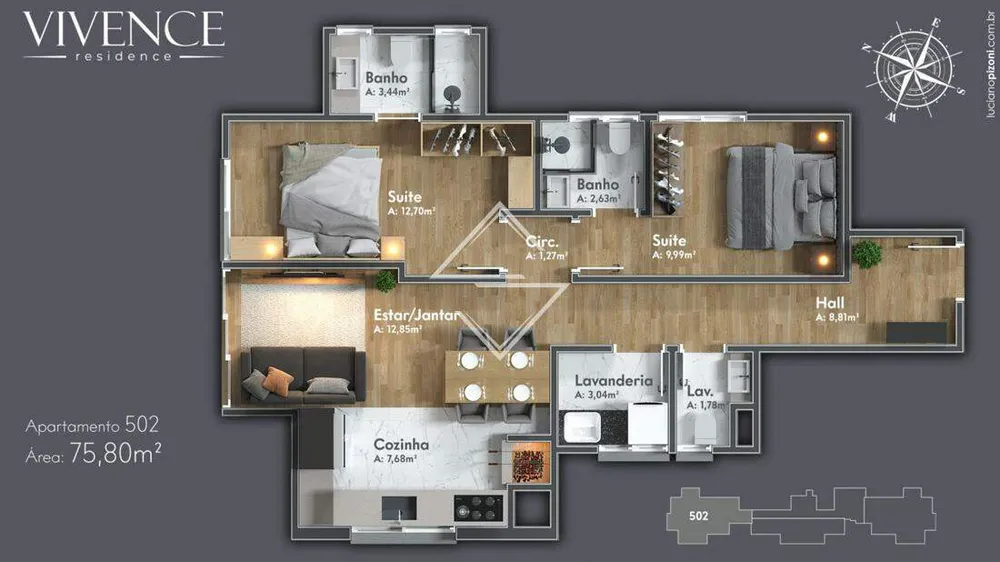 Apartamento, 2 quartos, 75 m² - Foto 11