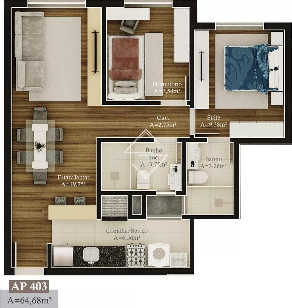 Apartamento, 2 quartos, 65 m² - Foto 4