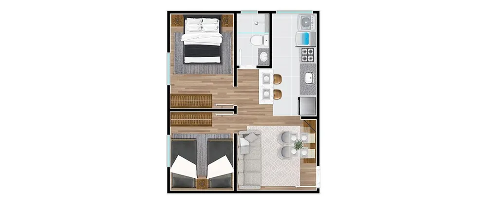 Apartamento, 2 quartos, 45 m² - Foto 3