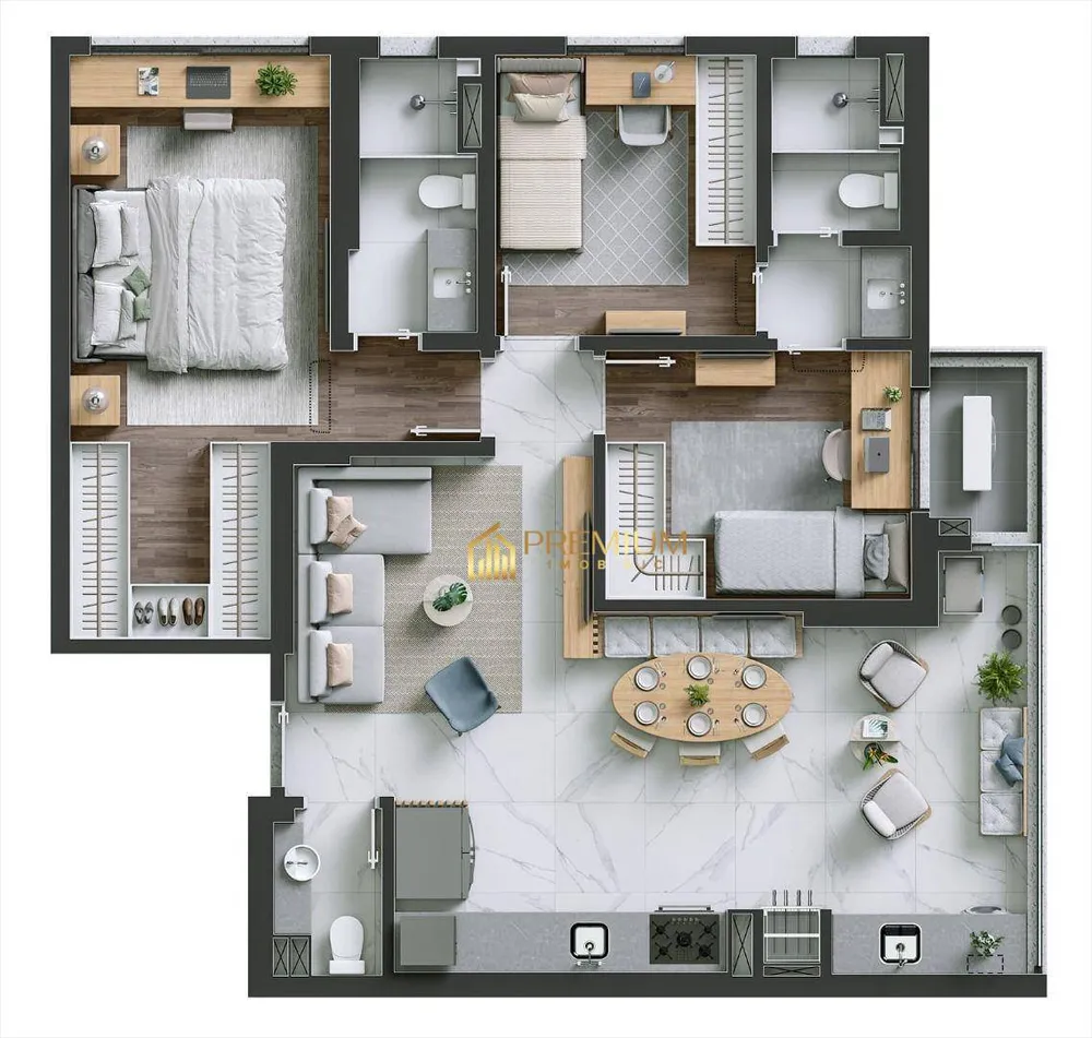 Apartamento, 3 quartos, 83 m² - Foto 2
