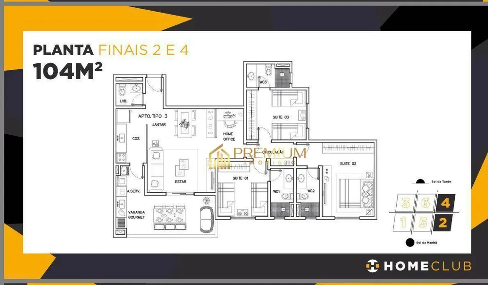 Apartamento, 3 quartos, 104 m² - Foto 1