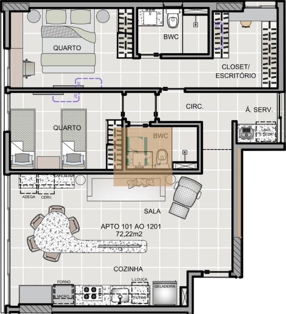 Apartamento, 2 quartos, 56 m² - Foto 4