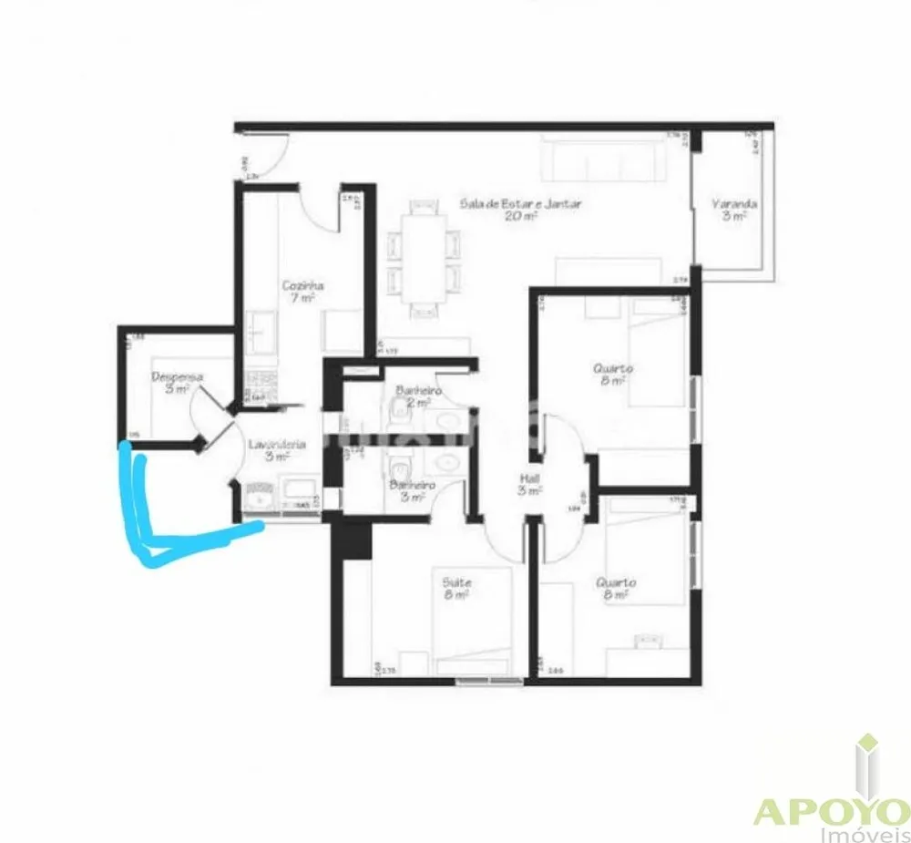 Apartamento, 3 quartos, 80 m² - Foto 2