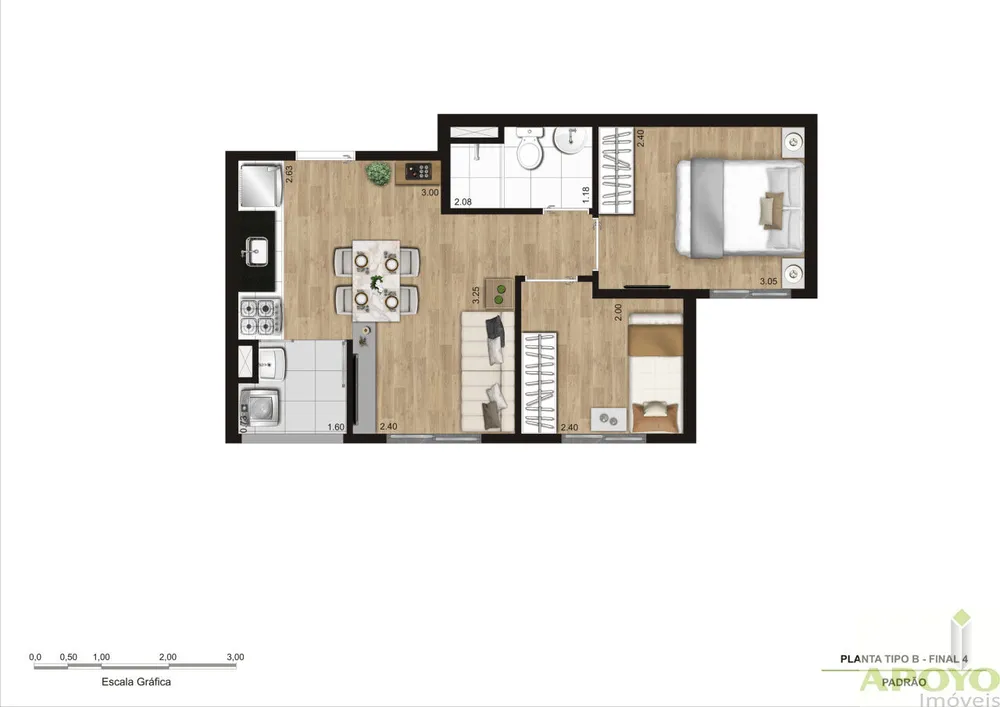 Apartamento, 2 quartos, 38 m² - Foto 1