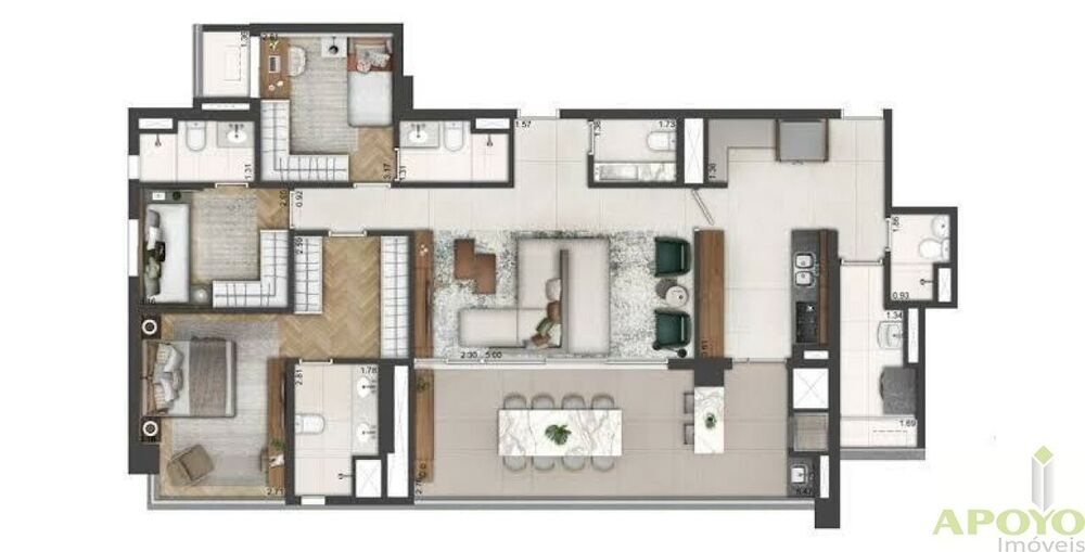 Apartamento, 3 quartos, 145 m² - Foto 2