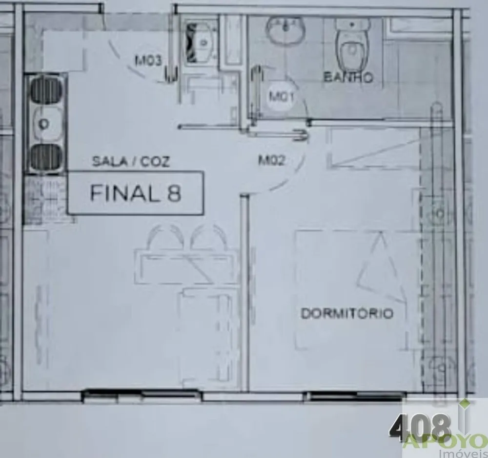 Apartamento, 1 quarto, 25 m² - Foto 1