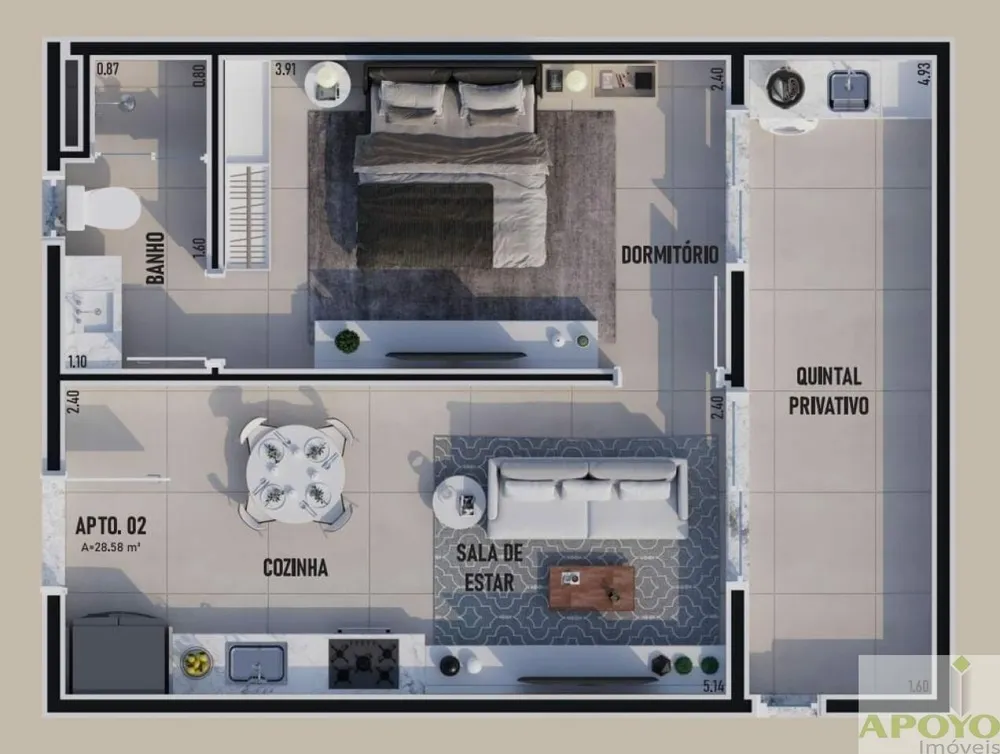 Apartamento, 1 quarto, 28 m² - Foto 9