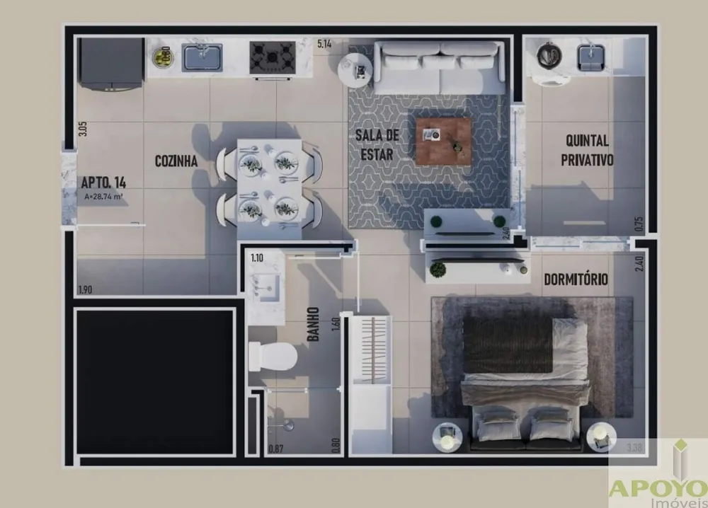 Apartamento, 1 quarto, 28 m² - Foto 7
