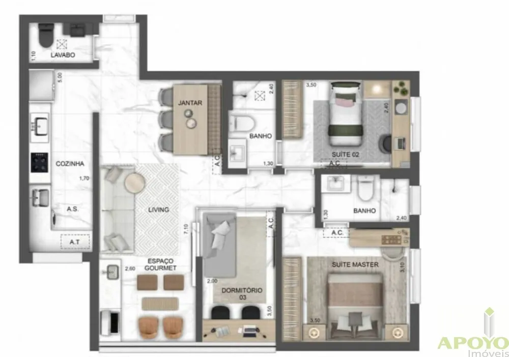 Apartamento, 3 quartos, 82 m² - Foto 5