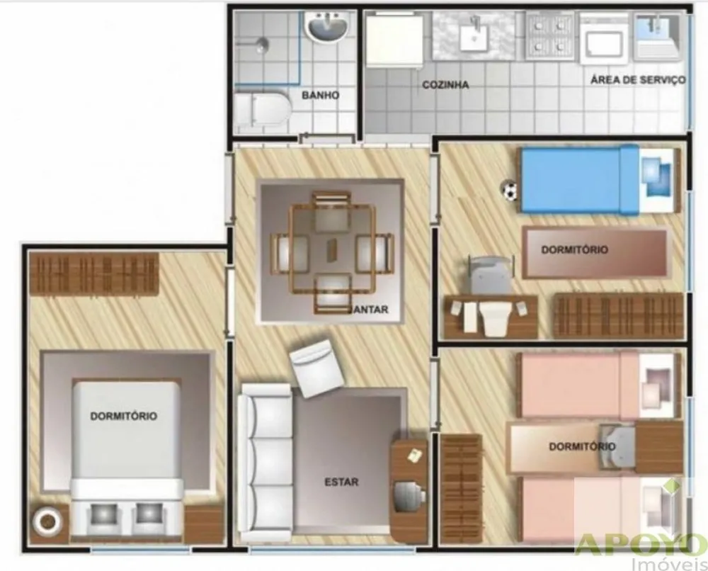 Apartamento, 3 quartos, 66 m² - Foto 7