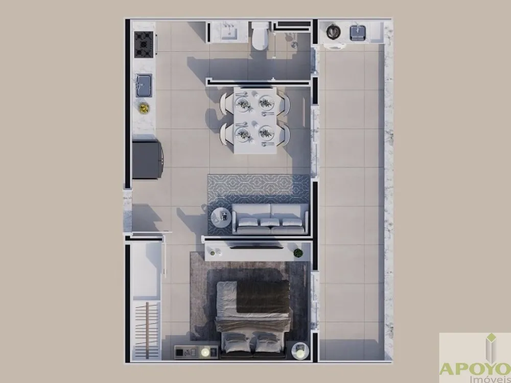 Apartamento, 1 quarto, 28 m² - Foto 2