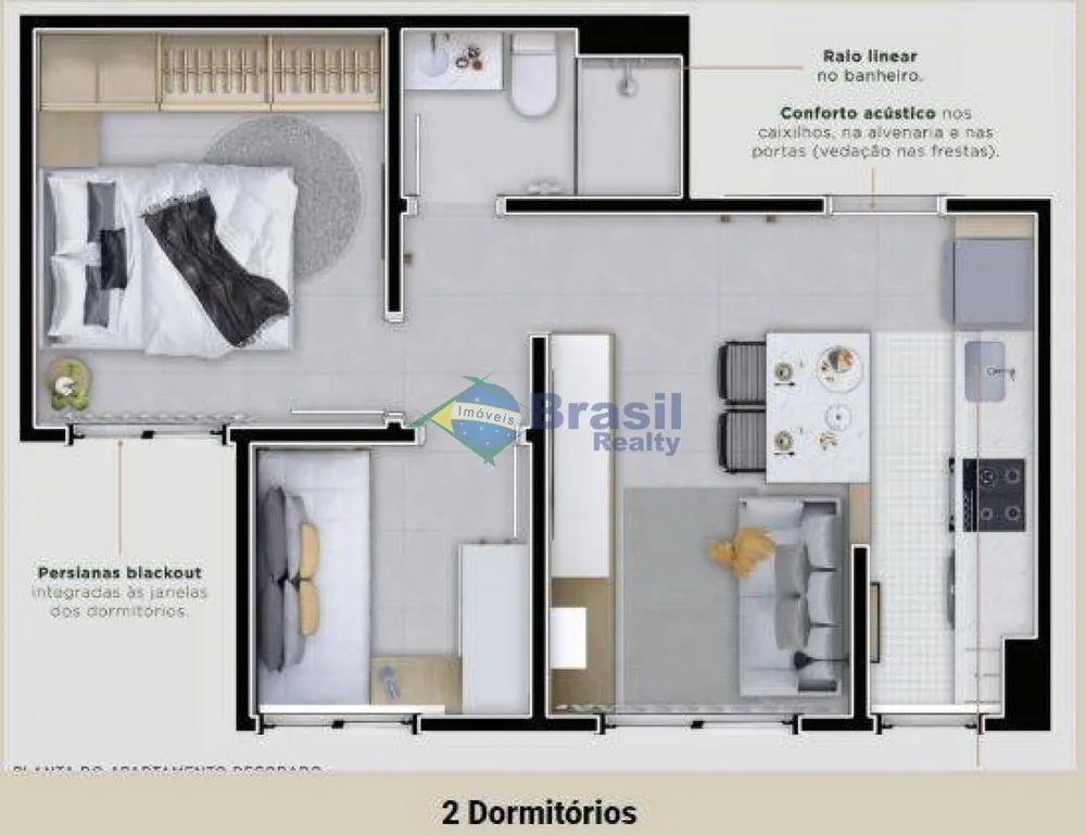 Apartamento, 2 quartos, 35 m² - Foto 2