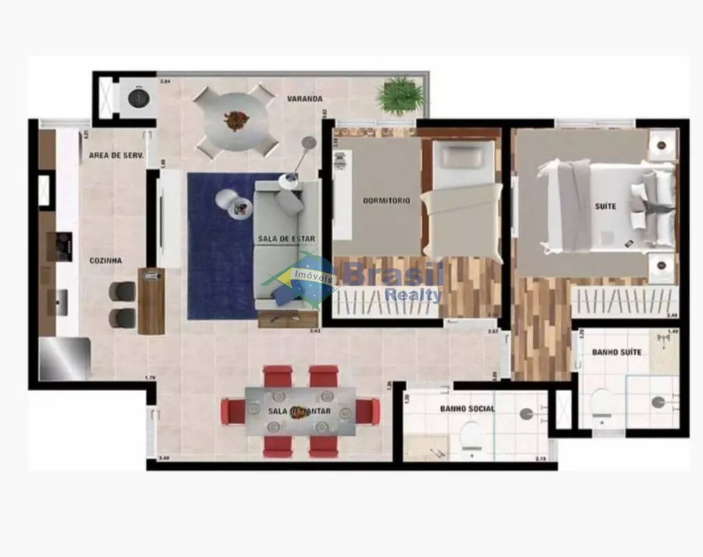 Apartamento, 2 quartos, 57 m² - Foto 1