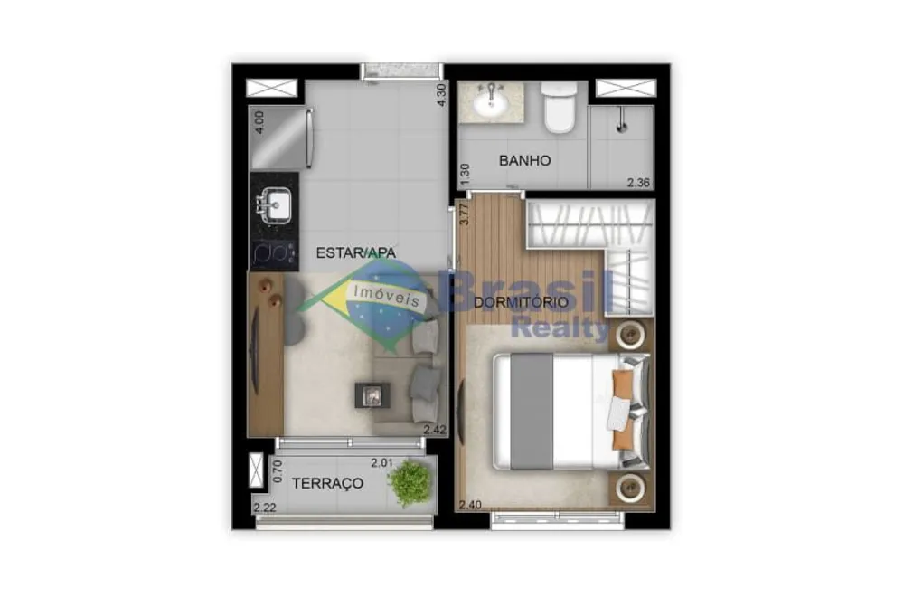 Apartamento, 1 quarto, 28 m² - Foto 15