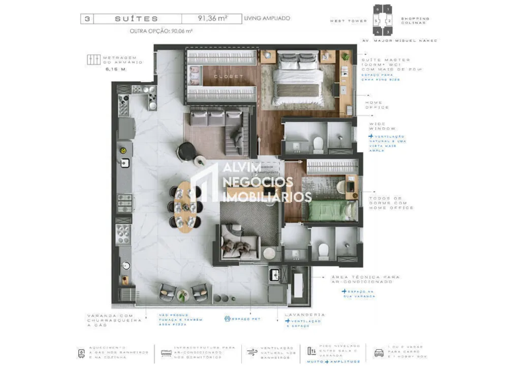 Apartamento, 3 quartos - Foto 2