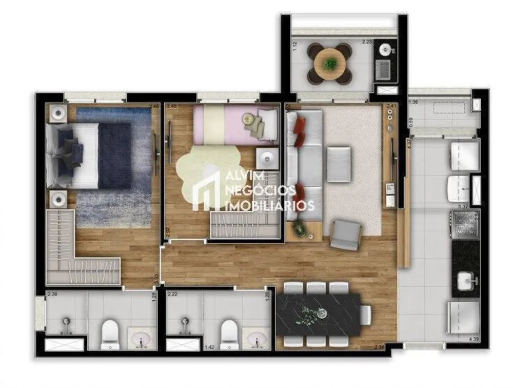 Apartamento, 1 quarto, 33 m² - Foto 7