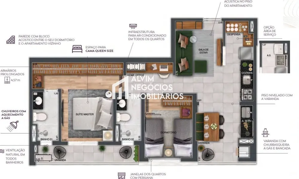 Apartamento, 2 quartos, 68 m² - Foto 12