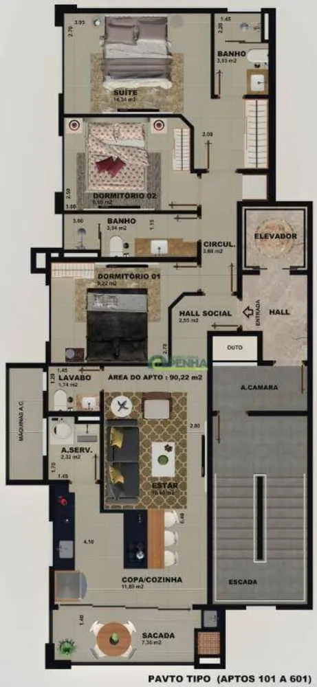 Apartamento, 3 quartos, 89 m² - Foto 4