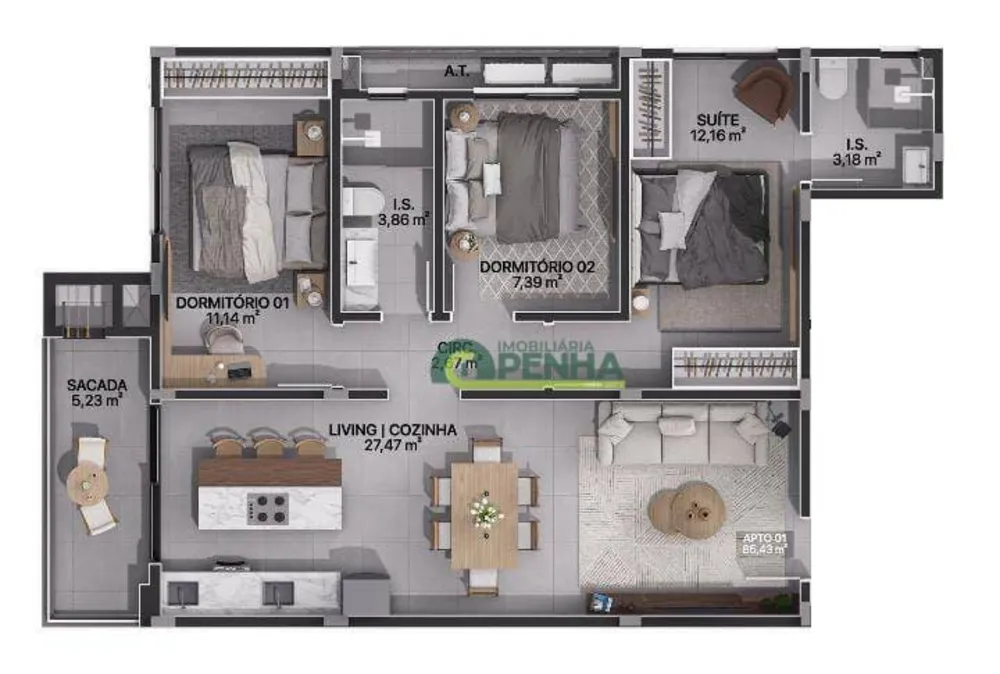 Apartamento, 3 quartos, 85 m² - Foto 7