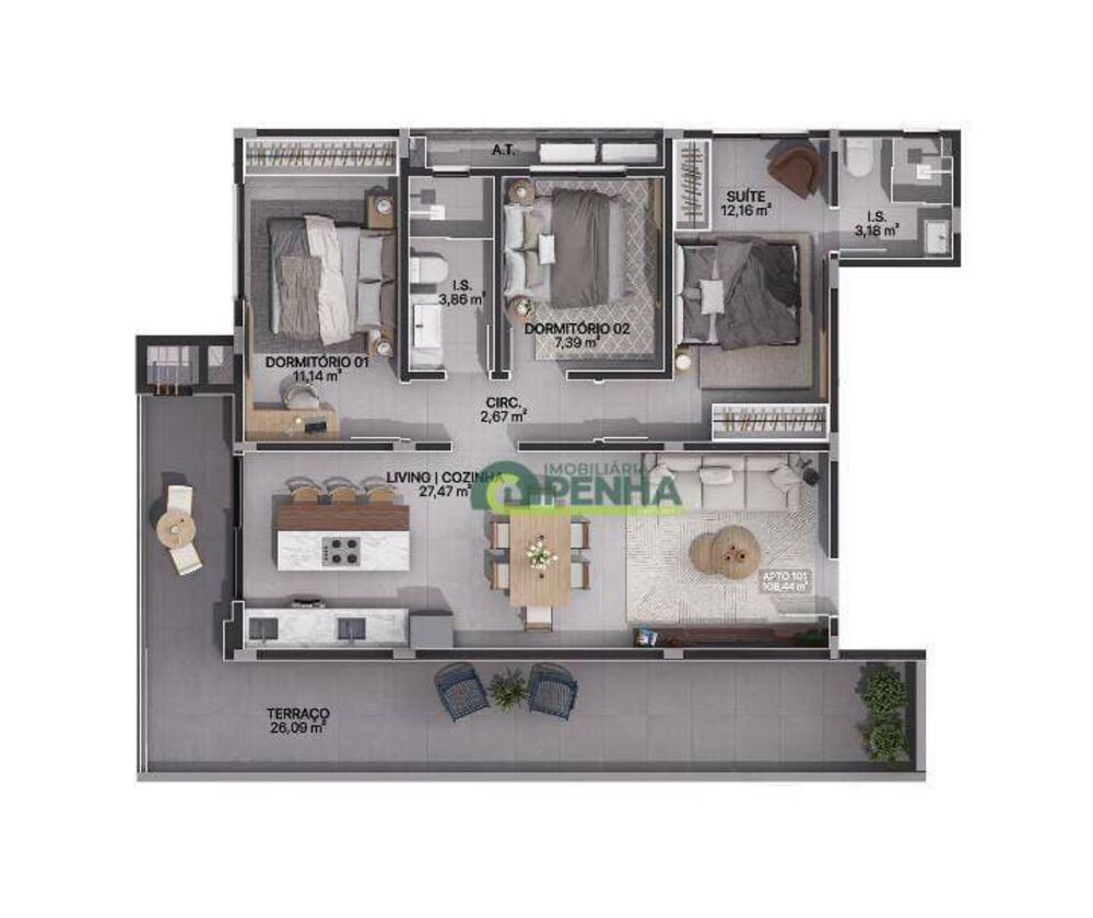 Apartamento, 3 quartos, 85 m² - Foto 2