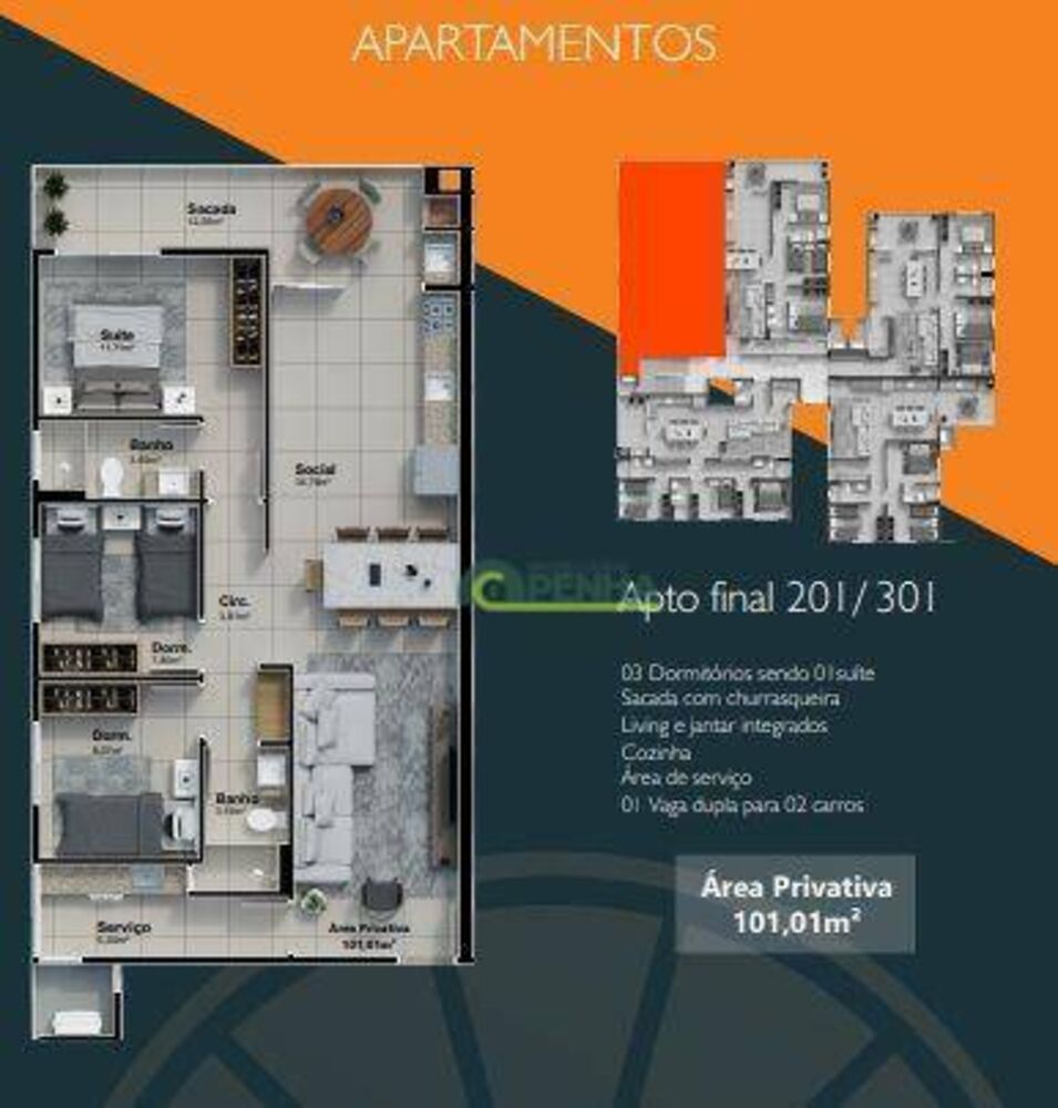 Apartamento, 3 quartos, 101 m² - Foto 5