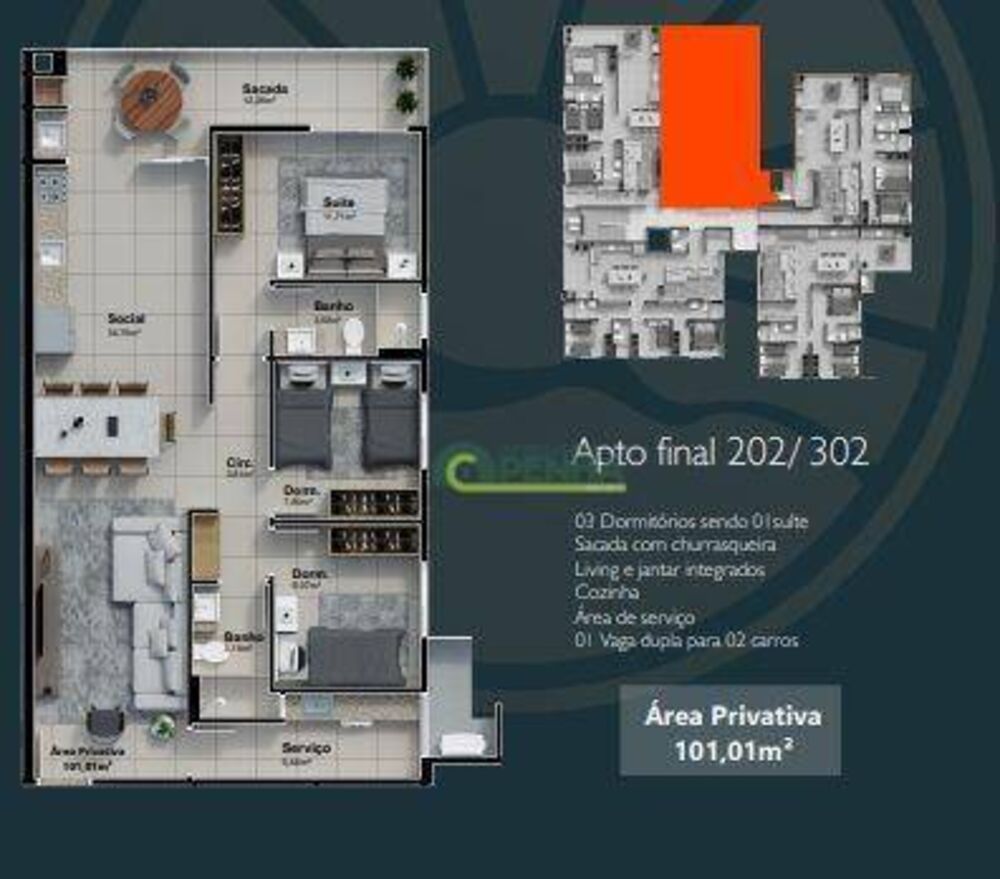 Apartamento, 3 quartos, 101 m² - Foto 6