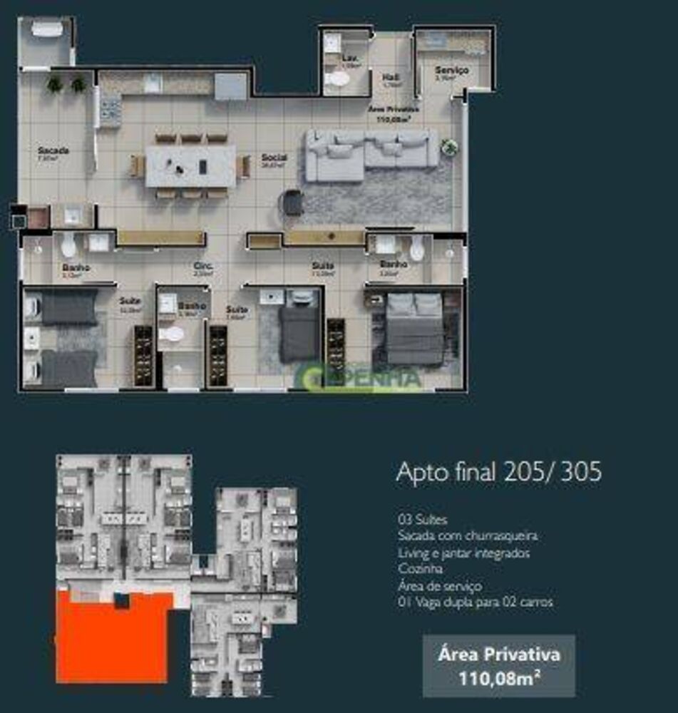 Apartamento, 3 quartos, 101 m² - Foto 9