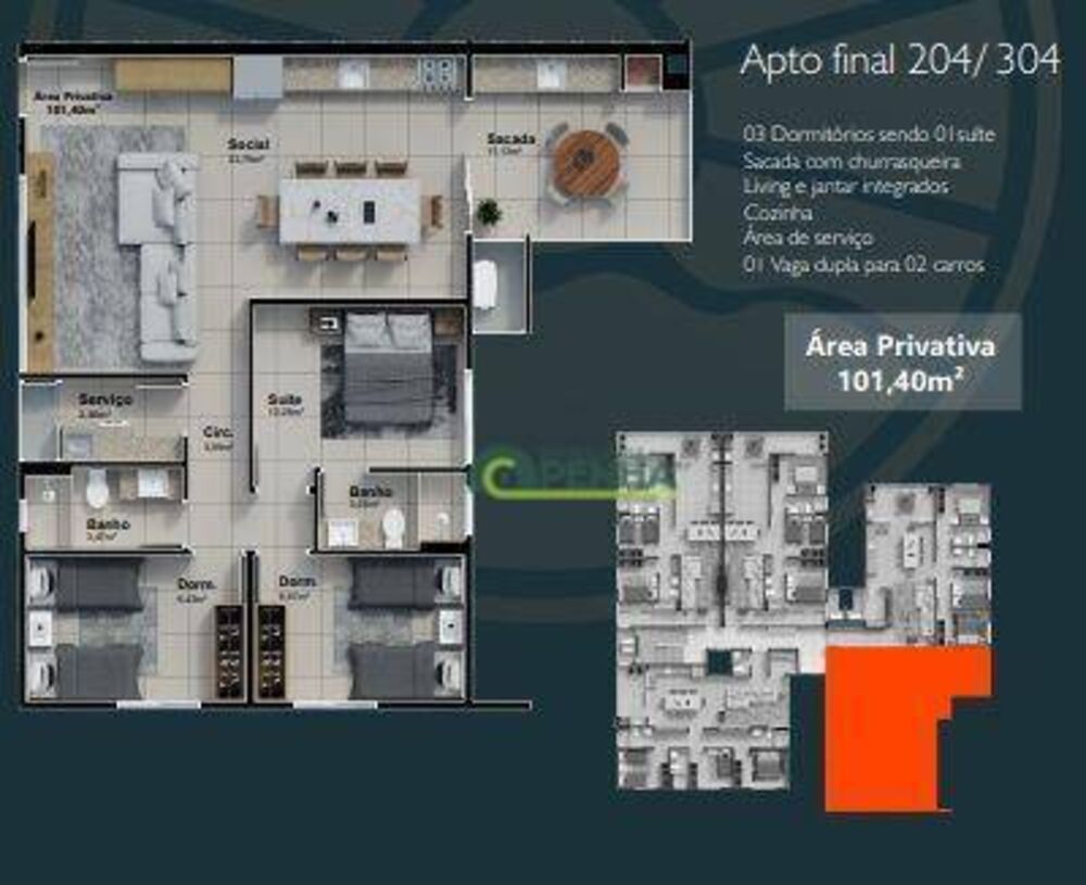 Apartamento, 3 quartos, 101 m² - Foto 8