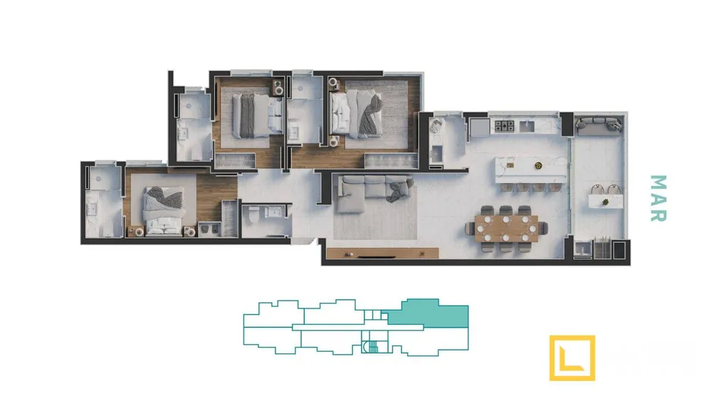 Apartamento, 3 quartos, 121 m² - Foto 2