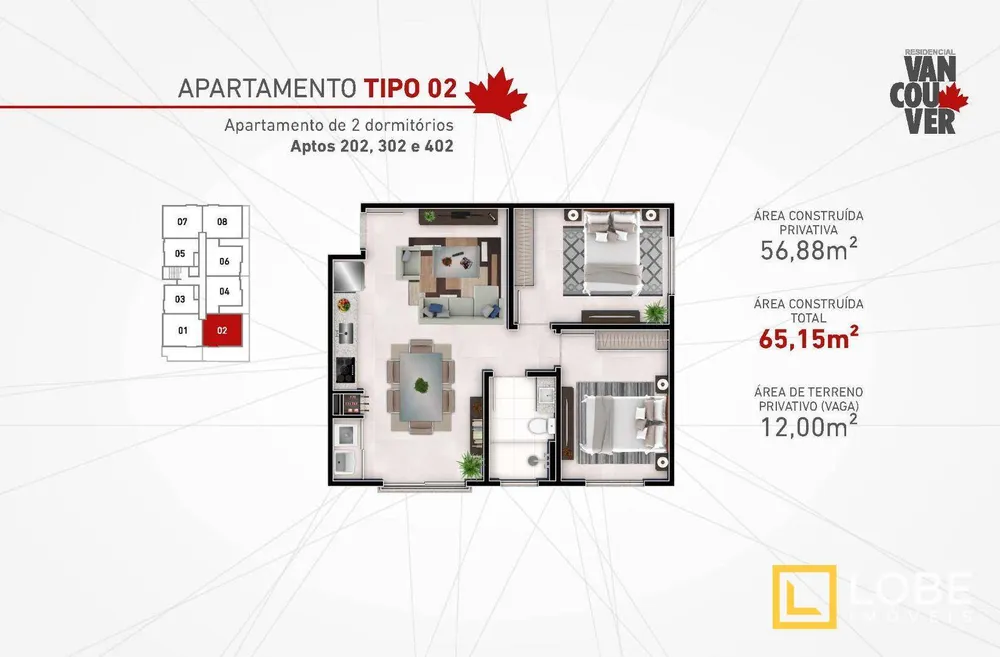 Apartamento, 2 quartos, 56 m² - Foto 11