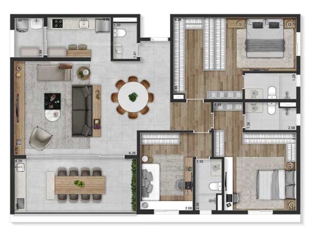 Apartamento, 3 quartos, 255 m² - Foto 1
