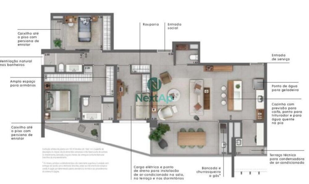 Apartamento, 3 quartos, 124 m² - Foto 2