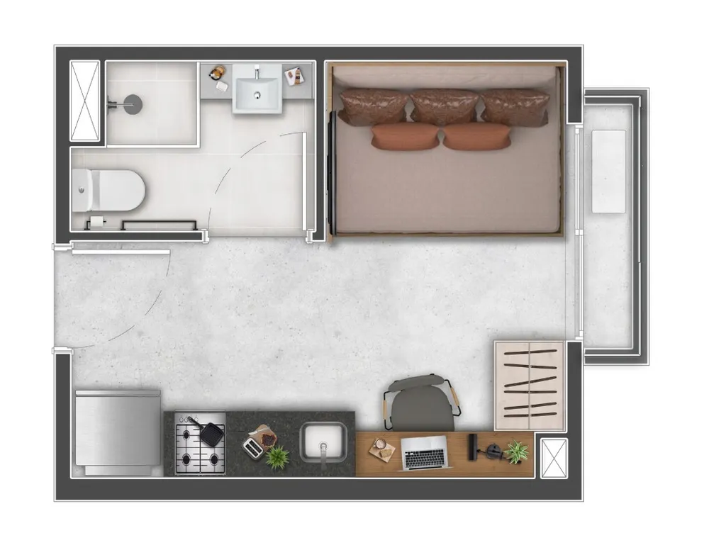 Apartamento, 1 quarto, 33 m² - Foto 2