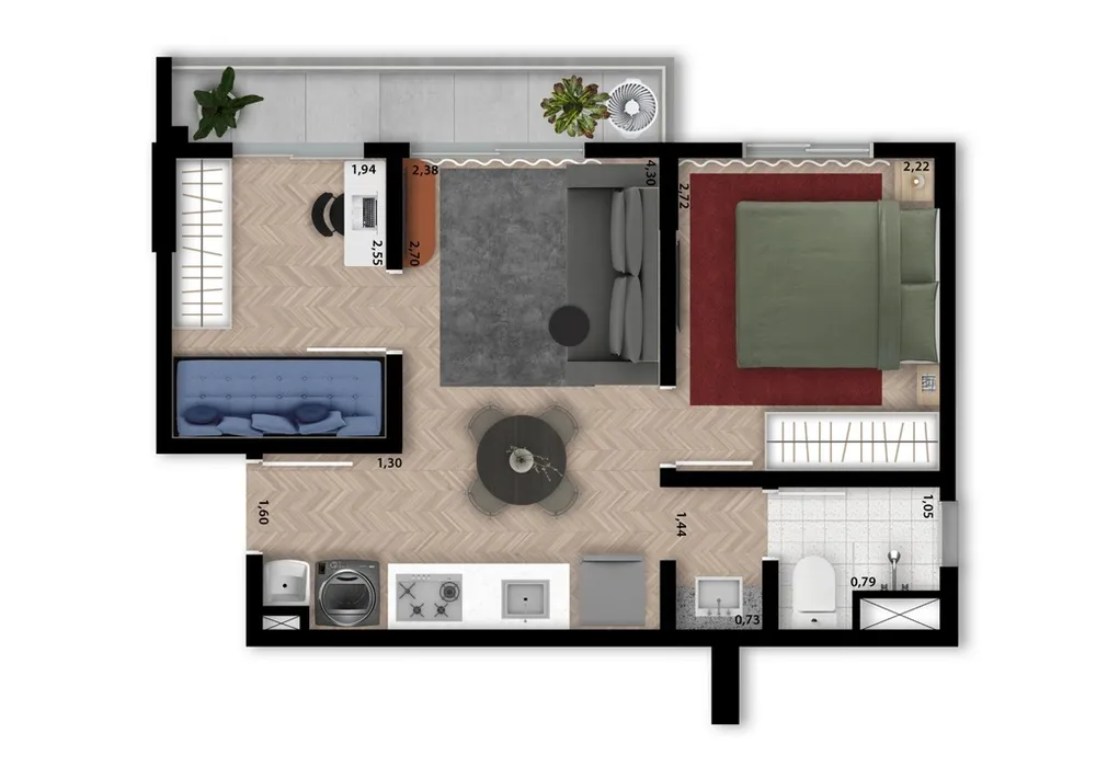 Apartamento, 1 quarto, 47 m² - Foto 30