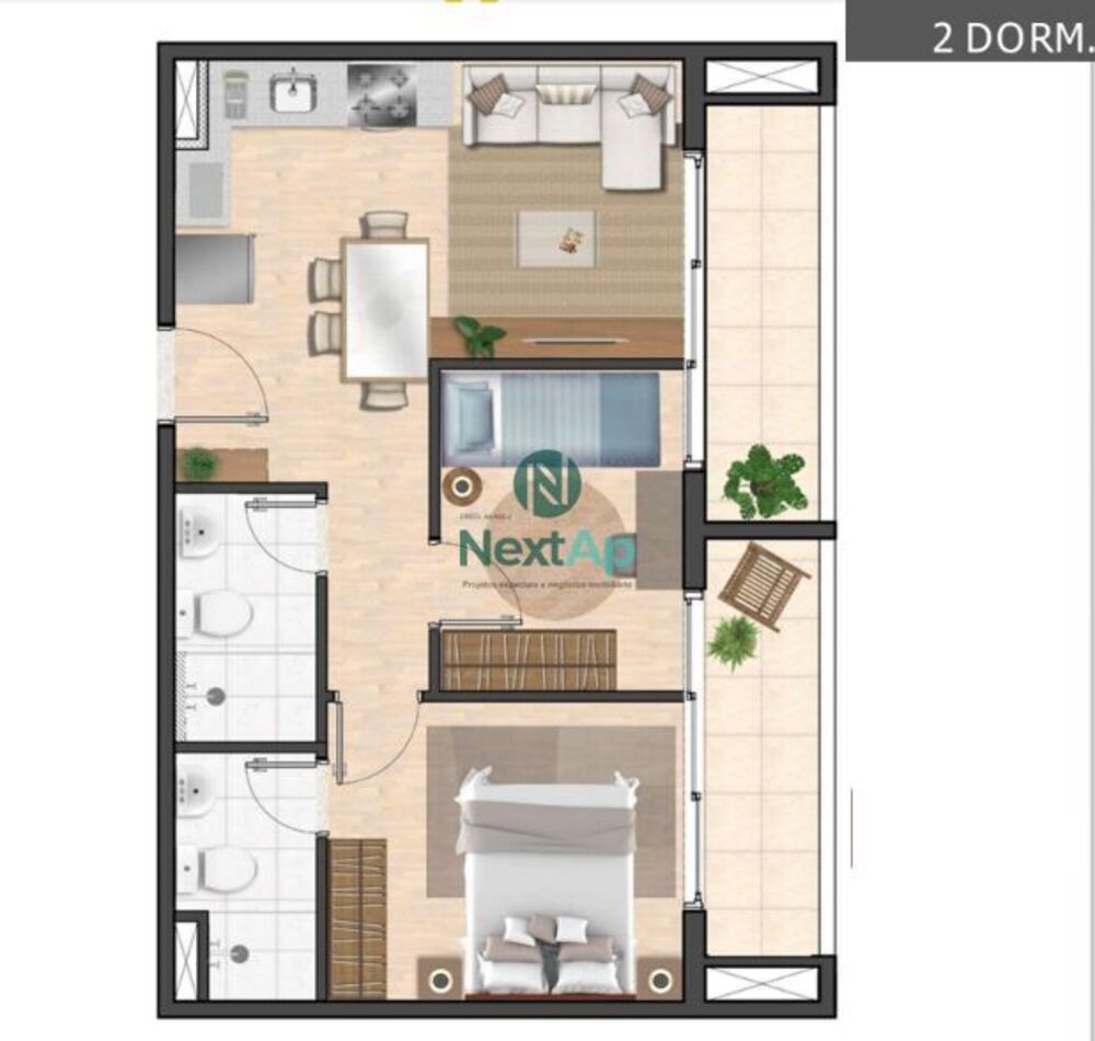 Apartamento, 2 quartos, 50 m² - Foto 2
