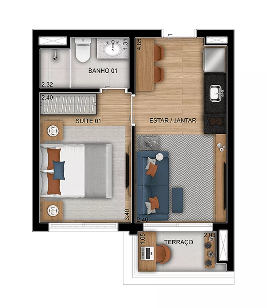 Apartamento à venda com 1 quarto, 40m² - Foto 14